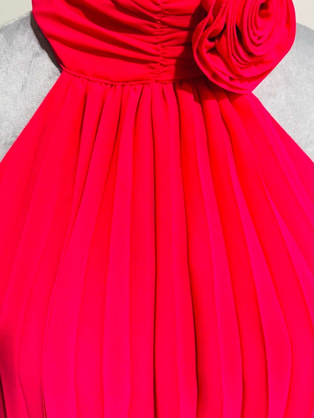 Express Hot Pink Dress with Halter Neck Rosette